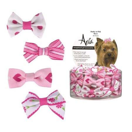 ARIA Aria DT0903 48 Aria Pretty in Pink Bow Canister 48 pcs DT0903 48